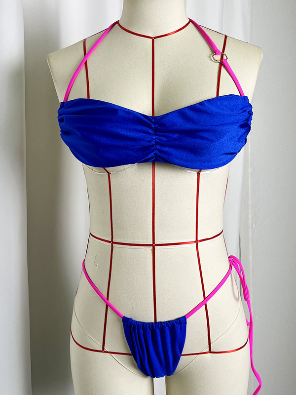 Zrtak Seksi bikini set Bandage Bikini Kupaći kostim Ženski kupaći kostim Ljetna jednobojna odjeća za plažu 2022 Bandeau string Biquini