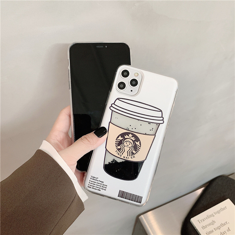Φλιτζάνι καφέ χρυσή ασημί θήκη τηλεφώνου κινούμενης άμμου για iphone 13 12 11 pro max θήκες πίσω για iPhone 14 xr x 7 8 Plus funda girl