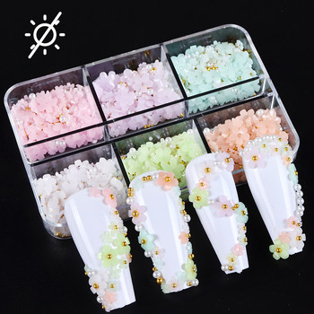 Sunlight που αλλάζει χρώμα 3D Crystal Flower Nail Art Rhinestone Supplies Σετ Ρητίνη Πολύτιμοι λίθοι Αξεσουάρ Διακόσμηση Νυχιών Art Design