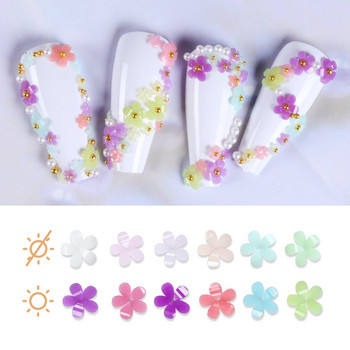 Sunlight που αλλάζει χρώμα 3D Crystal Flower Nail Art Rhinestone Supplies Σετ Ρητίνη Πολύτιμοι λίθοι Αξεσουάρ Διακόσμηση Νυχιών Art Design