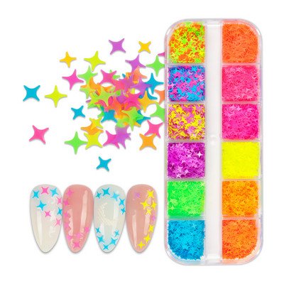 12 Grids Love Nail Art Csillogó flitter dekorációs készlet Butterfly Star Round Flake Manikűr kellékek Kiegészítők UV gél körmökhöz