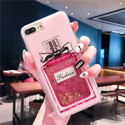 Torbica s uzorkom bočice parfema za iPhone 14 12 11 pro max xr 7 8 Plus xr xs 13 srebrna svjetlucava torbica s živim pijeskom ženska maska za telefon