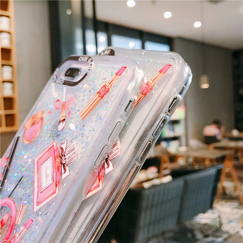 Torbica s uzorkom bočice parfema za iPhone 14 12 11 pro max xr 7 8 Plus xr xs 13 srebrna svjetlucava torbica s živim pijeskom ženska maska za telefon