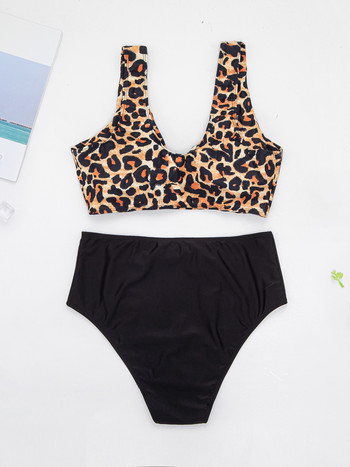 0XL - 4XL Νέο Leopard Bikini Plus Size Large Size Μαγιό Γυναικείο Μαγιό Γυναικείο Σετ μπικίνι δύο τεμαχίων Μαγιό V3953