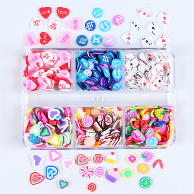 Kawaii Flake Fruit viilutatud küünekunsti võluosad 3D maasika sidruni kaunistustarvikud Korea stiilis UV-geelküünte disaini jaoks