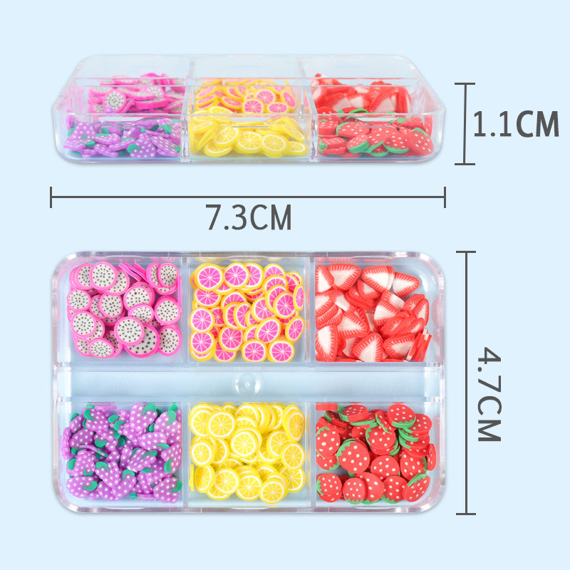 Kawaii Flake Fruit viilutatud küünekunsti võluosad 3D maasika sidruni kaunistustarvikud Korea stiilis UV-geelküünte disaini jaoks