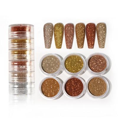 6Box/Set Mix Hatszögletű körömdíszítő flitter AB színes csillogó pigment manikűr dekorációs kiegészítők barkácsolás gél köröm mintákhoz