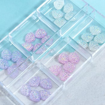 30 бр. AB Clear Tiny Shell Flat Bottom Rhinestone Nail Art Charm Accessories 3D Resin Stone Parts for DIY Nail Decoration