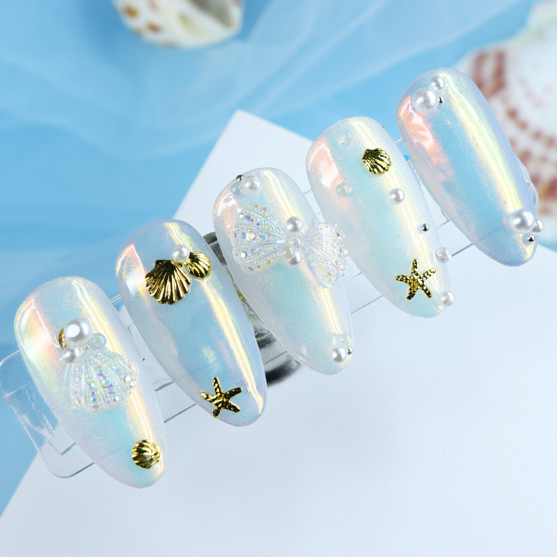 30 vnt AB skaidraus mažyčio apvalkalo plokščio dugno Kalnų krištolinio nagų dailės žavesio priedai 3D dervos akmens dalys, skirtos nagų dekoravimui „pasidaryk pats“