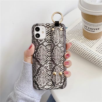 Калъф за китка от змийска кожа за калъф iphone 11 12 Pro Max xs 14 8 7 Plus 13 coque speckle print cases жена силикон мек funda