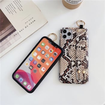 Калъф за китка от змийска кожа за калъф iphone 11 12 Pro Max xs 14 8 7 Plus 13 coque speckle print cases жена силикон мек funda