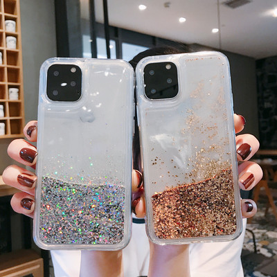 Sidabrinės spalvos blizgučiais blizgančio smėlio dėklas skirtas iphone 12 13 14 11 pro max 8 7 Plus dinamiškas skystas telefono dėklas 13 i phone xr x xs moterims