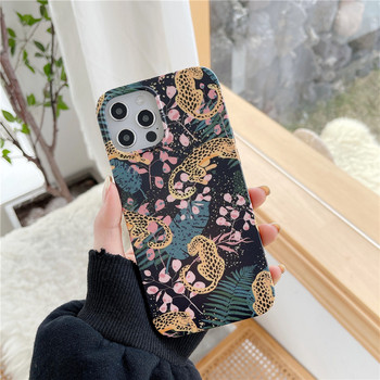 Калъф за телефон INS Jungle Leopard Painted за iPhone 14 14Pro 13 12 11 Pro XS Max X XR Карикатура Бял тигър Мек силиконов капак