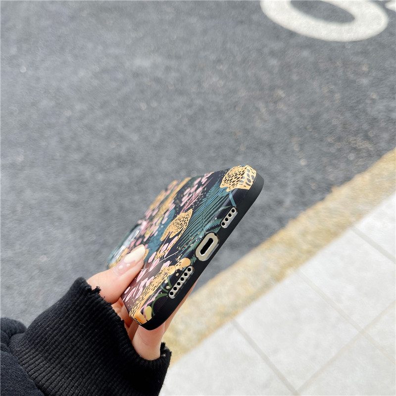 Θήκη τηλεφώνου INS Jungle Leopard Painted για iPhone 14 14Pro 13 12 11 Pro XS Max X XR Cartoon White Tiger Soft Silicone Cover