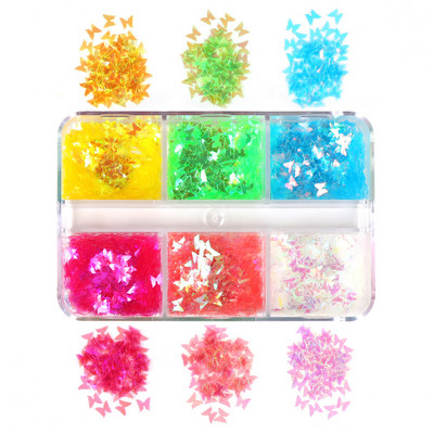 Set de accesorii pentru arta unghiilor cu paiete cu sclipici roz perlat 3D flake fluture floare manichiura farmece piese consumabile pentru unghii cu gel UV