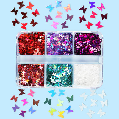 Set de accesorii pentru arta unghiilor cu paiete cu sclipici roz perlat 3D flake fluture floare manichiura farmece piese consumabile pentru unghii cu gel UV