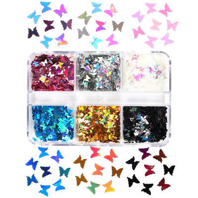 Set de accesorii pentru arta unghiilor cu paiete cu sclipici roz perlat 3D flake fluture floare manichiura farmece piese consumabile pentru unghii cu gel UV