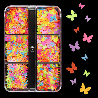 6 tinklelių holografinis mišraus dydžio žiedas nagų blizgučiais priedai Apvalūs žvyneliai manikiūro dekoravimo reikmenys UV gelio nagams