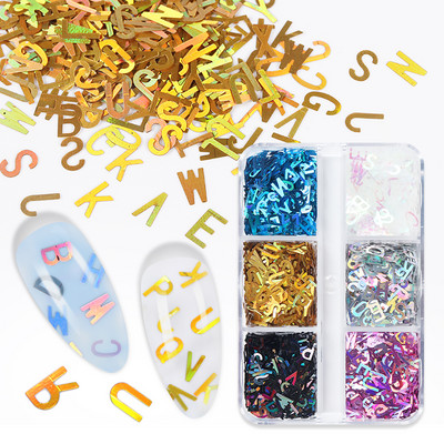 6 tinklelių holografinis mišraus dydžio žiedas nagų blizgučiais priedai Apvalūs žvyneliai manikiūro dekoravimo reikmenys UV gelio nagams