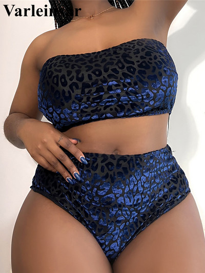 0XL - 4XL Naujas Leopard Bikini Plus Size Didelio dydžio maudymosi kostiumėlis Moteriškas maudymosi kostiumėlis Dviejų dalių bikinio rinkinys maudymosi kostiumėliui V3977
