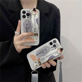 INS Tulips Floral Wristband Θήκη τηλεφώνου για iPhone 14 14Pro Max 13 12 Pro 11 XS XR 7 8 Plus Crossbody Κορδόνι κάλυμμα καρπού