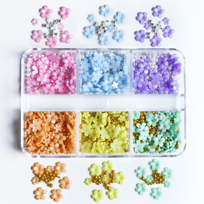 Διακόσμηση γούρι νυχιών 3D ακρυλικό λουλούδι με στρας κοσμήματα Κορέα Kawaii Nail Art Design Επαγγελματικά αξεσουάρ Ανταλλακτικά προμήθειες