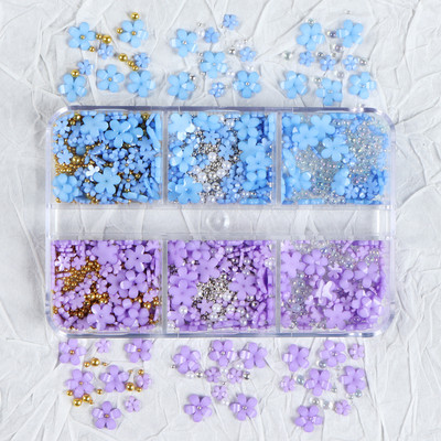 Διακόσμηση γούρι νυχιών 3D ακρυλικό λουλούδι με στρας κοσμήματα Κορέα Kawaii Nail Art Design Επαγγελματικά αξεσουάρ Ανταλλακτικά προμήθειες