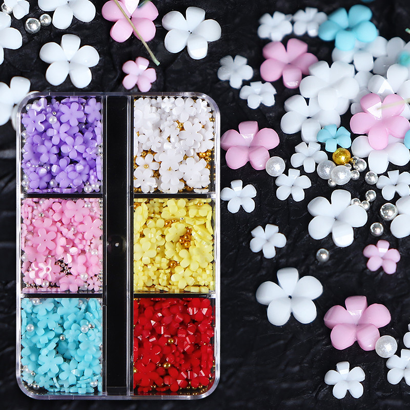 Διακόσμηση γούρι νυχιών 3D ακρυλικό λουλούδι με στρας κοσμήματα Κορέα Kawaii Nail Art Design Επαγγελματικά αξεσουάρ Ανταλλακτικά προμήθειες