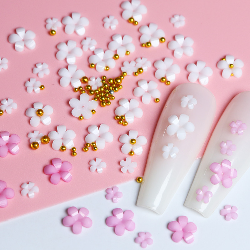 Διακόσμηση γούρι νυχιών 3D ακρυλικό λουλούδι με στρας κοσμήματα Κορέα Kawaii Nail Art Design Επαγγελματικά αξεσουάρ Ανταλλακτικά προμήθειες