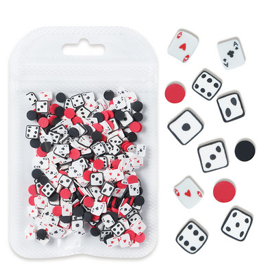 10 γραμμάρια/τσάντα Σχεδιασμός σε σχήμα πόκερ Πολυμερές μαλακό πηλό Φέτες Διακοσμήσεις νυχιών Καρδιά Παιγνιόχαρτα Νιφάδες νυχιών Διακόσμηση DIY αξεσουάρ