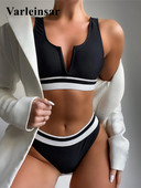 Νέο Sexy Splicing Shaped V Mid Waist Bikini Γυναικείο μαγιό Γυναικεία μαγιό Σετ μπικίνι δύο τεμαχίων Bather Bathing Suit Swim V2975