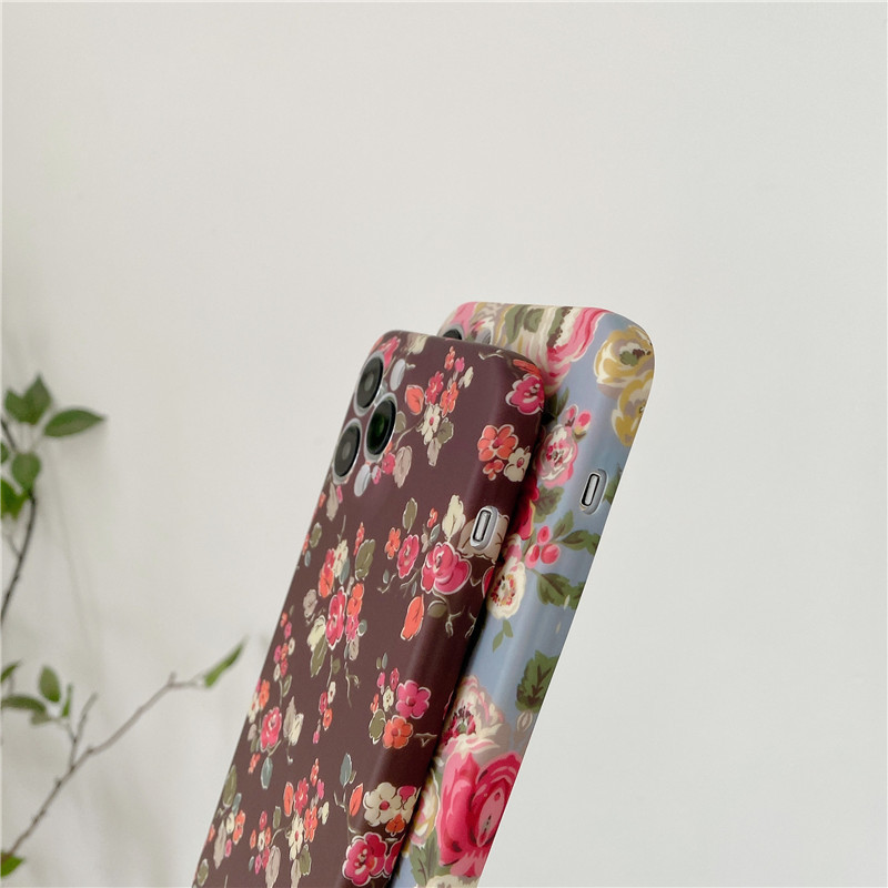 Θήκη τηλεφώνου INS Watercolor Flowers για iPhone 14 14Pro Max 13 12 11 Pro XS XR Simple Floral Plants Ματ Μαλακό Πίσω κάλυμμα σιλικόνης