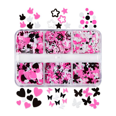 Mermaid Heart glitter flitterek körömdíszítő készlet pelyhes manikűr kiegészítők barkácsoláshoz Valentin-nap UV gél köröm tippek tervezése