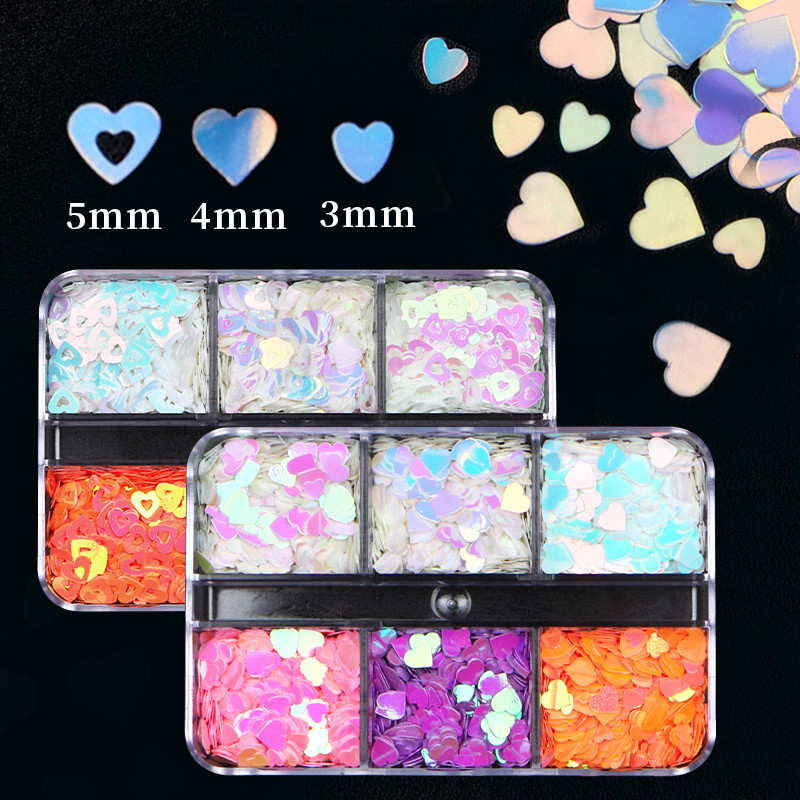 Mermaid Heart glitter flitterek körömdíszítő készlet pelyhes manikűr kiegészítők barkácsoláshoz Valentin-nap UV gél köröm tippek tervezése