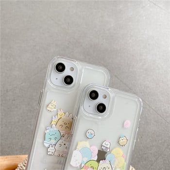 Сладък прозрачен калъф за телефон Sumikko Gurashi за iPhone 14 14Pro Max 13 12 Pro 11 XR XS SE 8 7 Plus Карикатура Аниме Удароустойчив заден капак