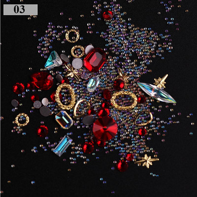 3D-küünte kividest roosiehted Mitmekesised isetegemise kalliskivid võluv segu kristallist küünekunsti kaunistused geel-sära võlusid küünetarvikud