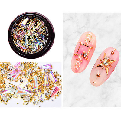 3D-küünte kividest roosiehted Mitmekesised isetegemise kalliskivid võluv segu kristallist küünekunsti kaunistused geel-sära võlusid küünetarvikud