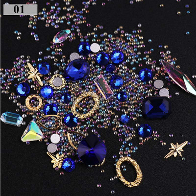 3D-küünte kividest roosiehted Mitmekesised isetegemise kalliskivid võluv segu kristallist küünekunsti kaunistused geel-sära võlusid küünetarvikud