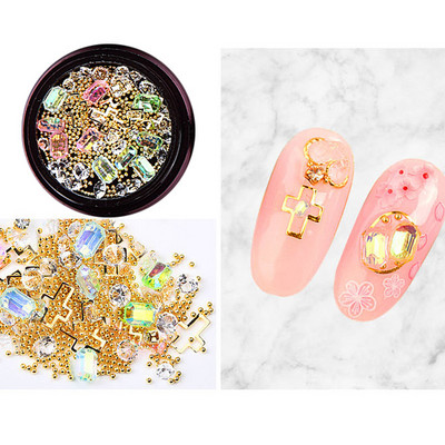 3D-küünte kividest roosiehted Mitmekesised isetegemise kalliskivid võluv segu kristallist küünekunsti kaunistused geel-sära võlusid küünetarvikud