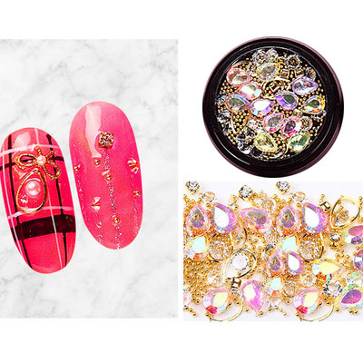 3D-küünte kividest roosiehted Mitmekesised isetegemise kalliskivid võluv segu kristallist küünekunsti kaunistused geel-sära võlusid küünetarvikud