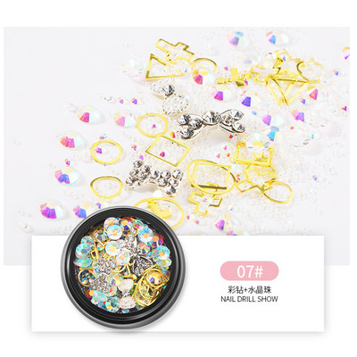 3D-küünte kividest roosiehted Mitmekesised isetegemise kalliskivid võluv segu kristallist küünekunsti kaunistused geel-sära võlusid küünetarvikud