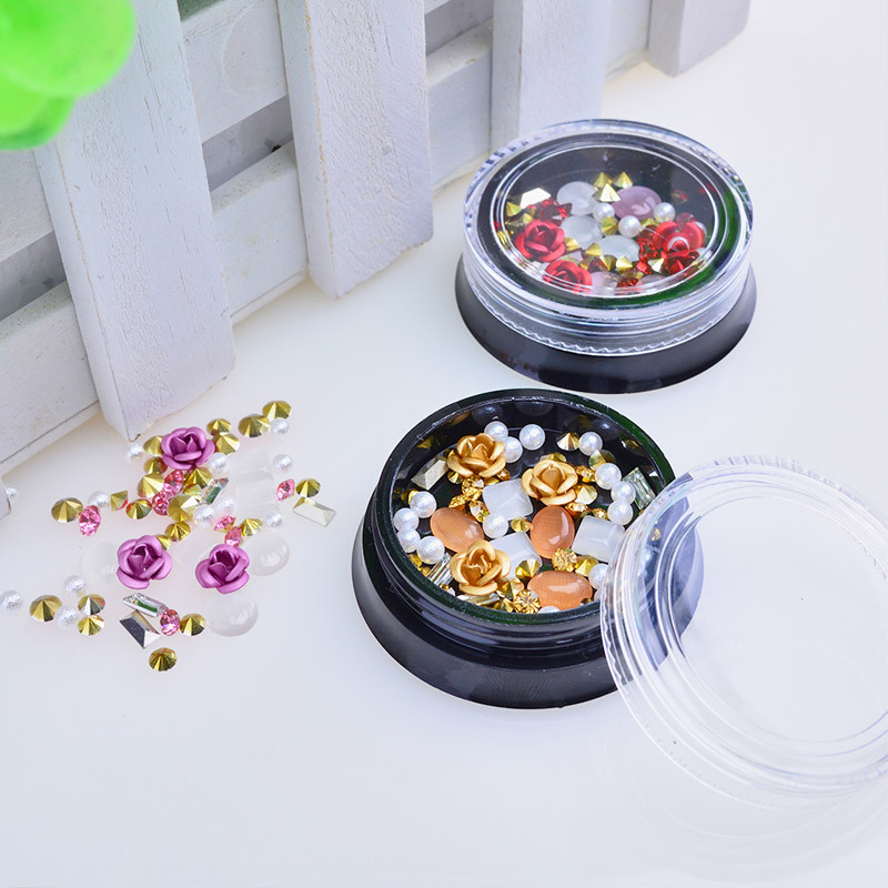 3D-küünte kividest roosiehted Mitmekesised isetegemise kalliskivid võluv segu kristallist küünekunsti kaunistused geel-sära võlusid küünetarvikud