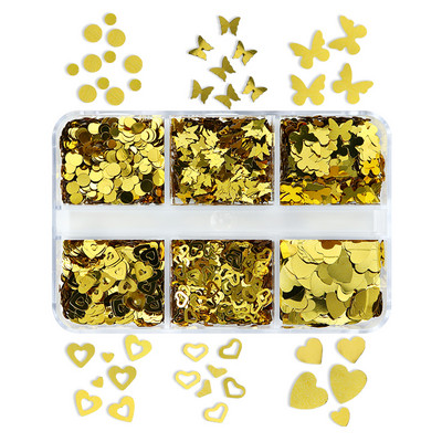 Neon színű vegyes formájú flitterek körömművészet kiegészítők Flake Butterfly Love Star manikűr kellékek barkácsoláshoz gél körömvégek díszítés