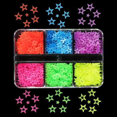 Neon színű vegyes formájú flitterek körömművészet kiegészítők Flake Butterfly Love Star manikűr kellékek barkácsoláshoz gél körömvégek díszítés