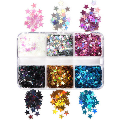 Neon színű vegyes formájú flitterek körömművészet kiegészítők Flake Butterfly Love Star manikűr kellékek barkácsoláshoz gél körömvégek díszítés