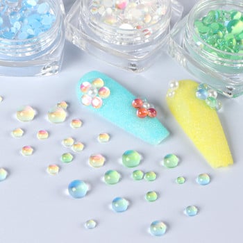 AB Color Jelly Nail Rhinestones Crystal Flat Gem Аксесоари за маникюр Стъклена русалка Bead Decoration For DIY Nail Art Design
