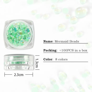 AB Color Jelly Nail Rhinestones Crystal Flat Gem Аксесоари за маникюр Стъклена русалка Bead Decoration For DIY Nail Art Design