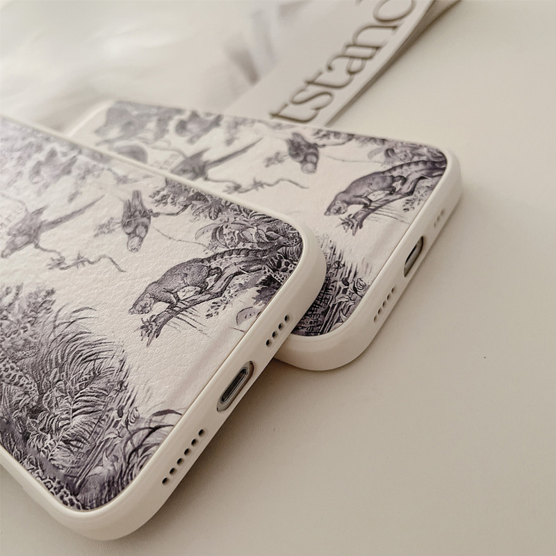 Калъф за мобилен телефон French Luxury Fashion Jungle Animal Art Series за Iphone 14pro 14promax 14Plus 13pro 13promax 12promax 12Pro