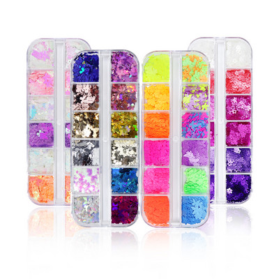 48 de feluri de paiete strălucitoare pentru unghii, fulgi 3D, flori de fluture, felii de decorare, modă, arta unghiilor, set de instrumente de accesorii de design DIY