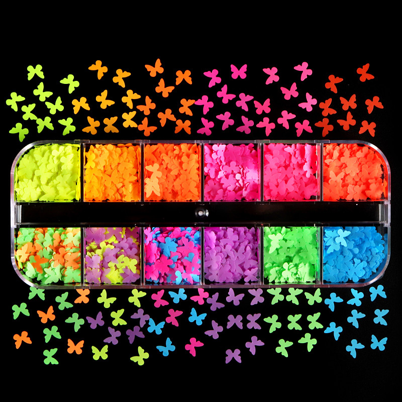 48 de feluri de paiete strălucitoare pentru unghii, fulgi 3D, flori de fluture, felii de decorare, modă, arta unghiilor, set de instrumente de accesorii de design DIY